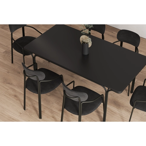 Стул ror, round, велюр, черный/черный