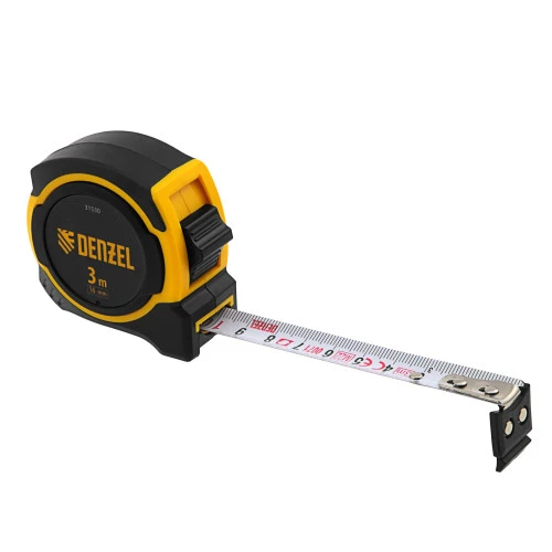 Рулетка 3м х 16мм, двухкомп. корпус, магнитный обрезиненный зацеп Denzel