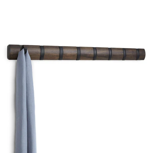 Вешалка настенная flip, 84,5 см, черная/орех, 8 крючков