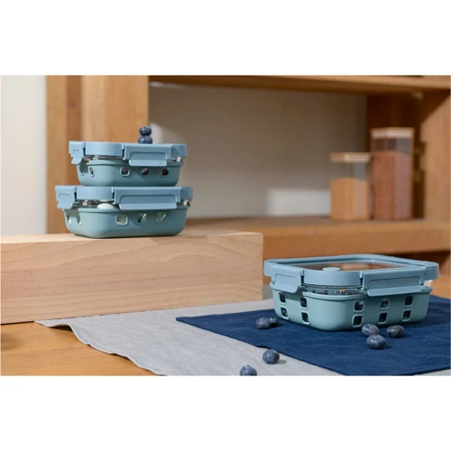 Контейнер для запекания, хранения и переноски продуктов в чехле smart solutions, 370 мл, синий