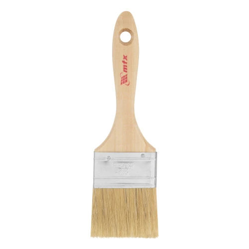 Кисть плоская "Евро" 2.5", натуральная щетина, деревянная ручка MTX