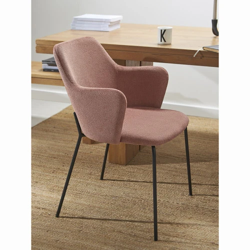 Стул dwight, фактурный шенилл, коралловый