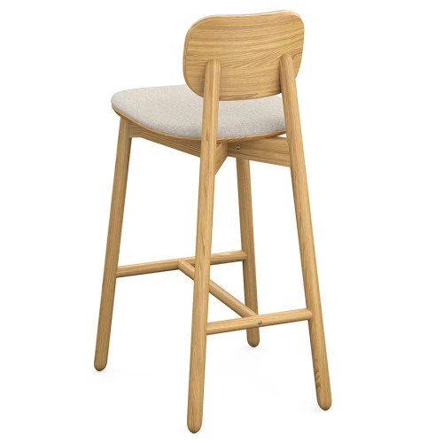 Стул барный с обивкой saga, рогожка, бежевый