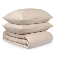 Комплект постельного белья из премиального сатина бежевого цвета из коллекции essential, 200х220 см