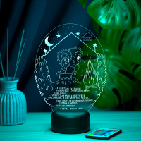 3D светильник  Светильник "Ёжик и медвежонок у костра"