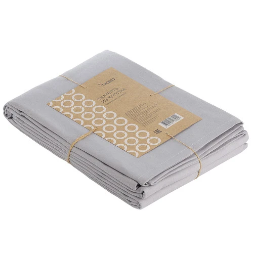 Скатерть из хлопка серого цвета из коллекции essential, 170х170 см