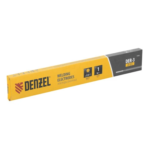 Электроды DER-3, диам. 2,5 мм, 1 кг., рутиловое покрытие Denzel