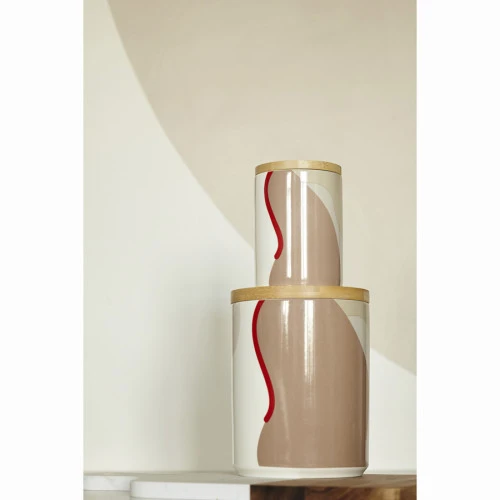 Банка для хранения бежевого цвета с авторским принтом из коллекции freak fruit, 275мл