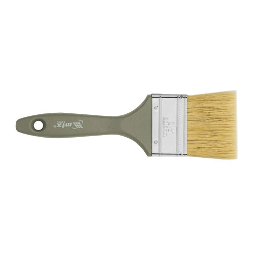 Кисть плоская "Евро" 2.5", натуральная щетина, пластмассовая ручка MTX