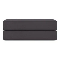 Простыня на резинке из премиального сатина темно-серого цвета из коллекции essential, 200х200х30 см