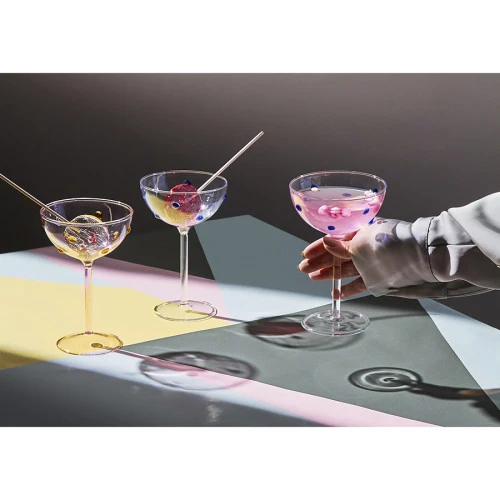 Креманка pom-pon, 225 мл, прозрачная/синяя