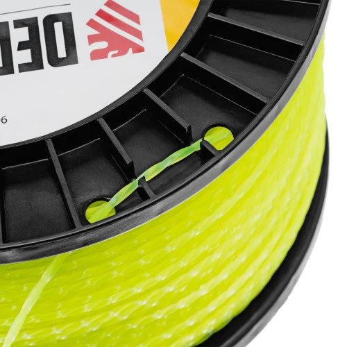 Леска для триммера витой квадрат, 2,0мм х 357м, на DIN катушке FLEX CORD Denzel