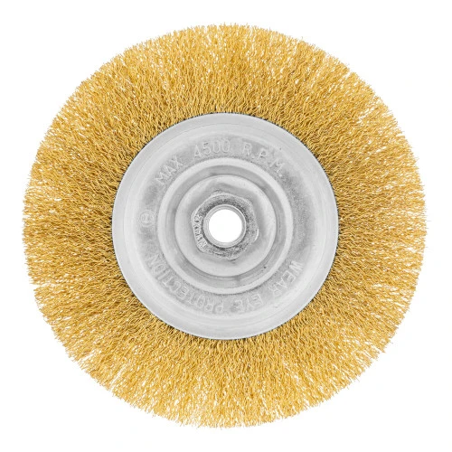 Щетка для УШМ, 150 мм, М14, плоская, латунированная витая проволока Matrix