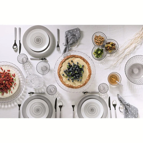 Блюдо для торта с крышкой tiffany, D30 см, серое