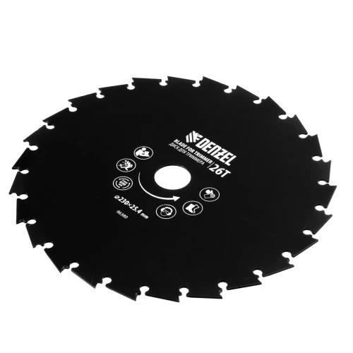 Диск для триммера c долотообразной формой зуба, 230 х 25,4 26 зубов Denzel