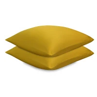 Набор наволочек из премиального сатина горчичного цвета из коллекции essential, 70х70 см