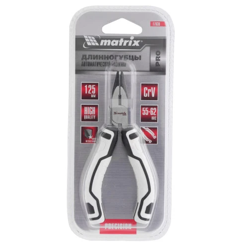 Длинногубцы Mini, 125 мм, прямые, авторазжим, Pro Matrix