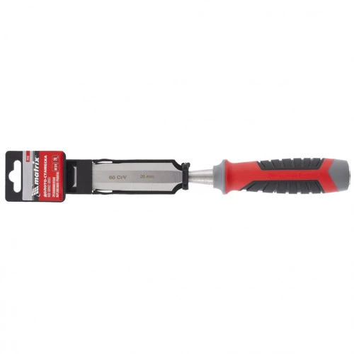 Долото-стамеска, 26 мм, 60 CrV, трехкомпонентная обрезиненная рукоятка Matrix