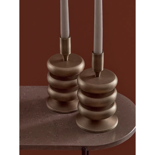 Подсвечник stone, 20 см, античная латунь