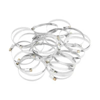 Хомуты металлические, Стандартное болтовое крепление 70-90 мм, 25 штук в упаковке, ширина 9 мм Сибртех