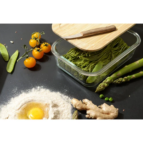 Контейнер для запекания и хранения eco store с крышкой из бамбука, 1050 мл