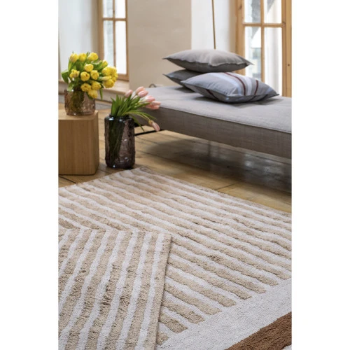 Ковер из хлопка с рисунком tulip garden бежевого цвета из коллекции terra, 200х300 см