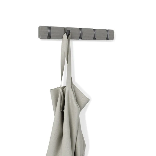 Вешалка настенная flip, 5 крючков, серая