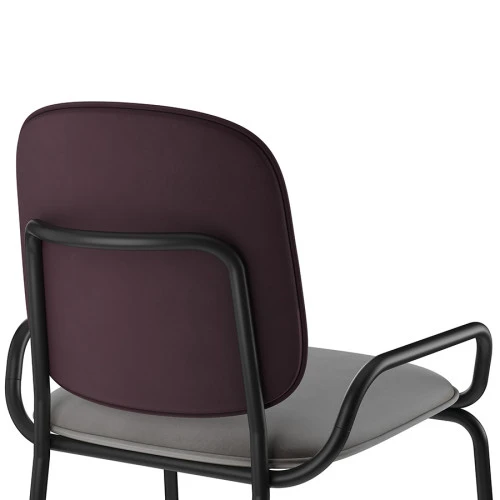Стул барный ror, 2 frame, велюр, черный/пурпурный/серый