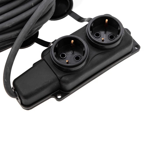 Удлинитель силовой 20 м, 16А, тип УХз16, КГ 3 x 1.5 мм, 2 розетки, Сибртех