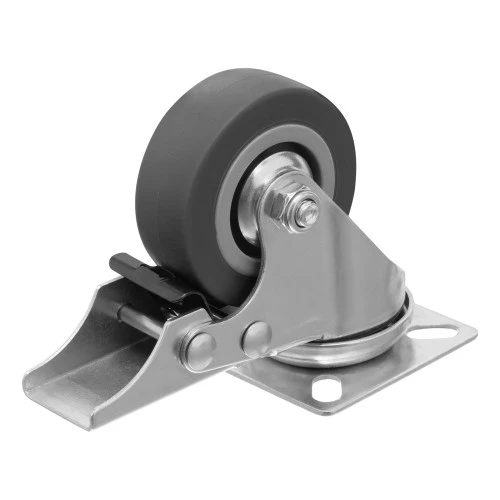 Колесо поворотное с тормозом D 50 мм, крепление  платформенное Сибртех