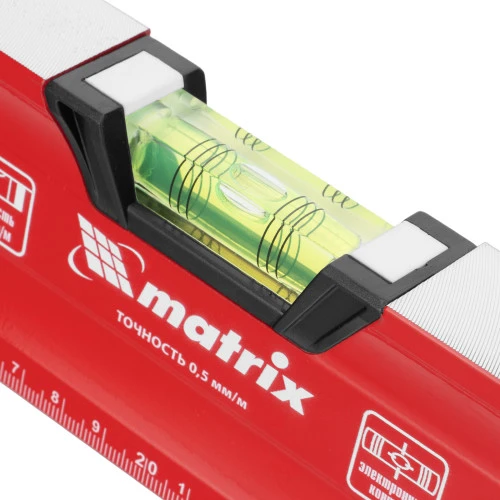 Уровень алюминиевый, магнит, фрезерованный, 3 глазка (1 зеркальный) 400 мм Matrix