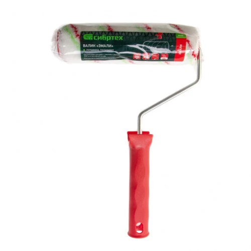 Валик "Эмали" , 180 мм, ворс 12 мм, D - 36 мм, D ручки - 6 мм, полиамид, полиакрил Сибртех