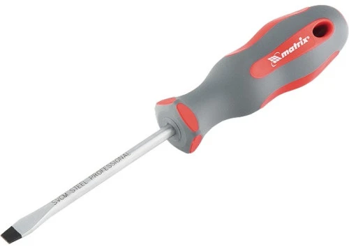Отвертка Profi, SL4 х 75 мм, SVСM, двухкомпонентная рукоятка Matrix