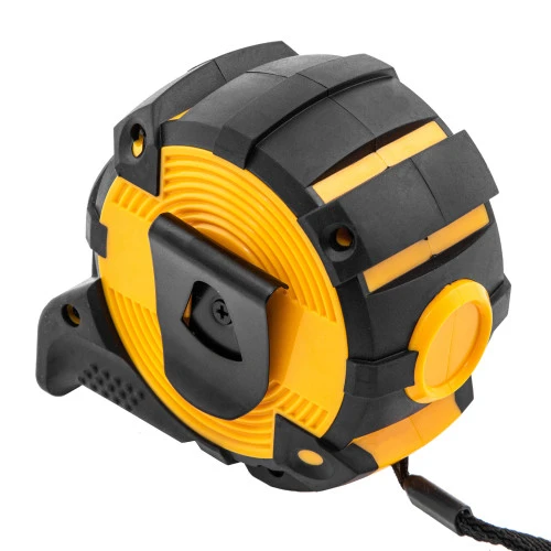 Рулетка 8м х 32мм, автоматич. фиксац., нейлон. покрытие, магнит. зацеп, двухстор. разметка Denzel