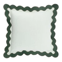 Чехол на подушку с контрастным кантом зеленого цвета из коллекции trendy ruffles, 40х40 см
