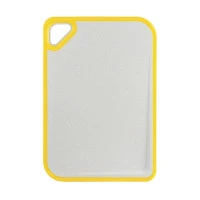 Доска разделочная из пшеничного волокна homi, 29х20 см, светло-серая с желтым кантом