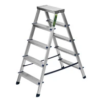 Стремянка двусторонняя 5 ступеней, алюминиевая, Сибртех
