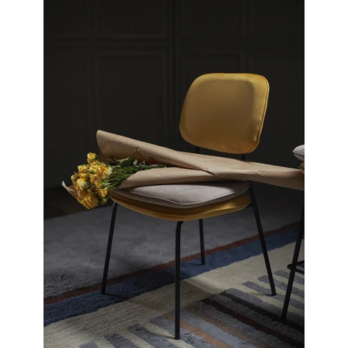 Стул pea, велюр, желтый/бежевый