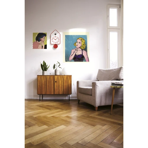 Часы настенные с маятником qq-up, красные