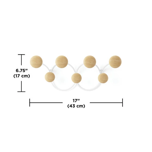 Вешалка настенная dotsy, белая/натуральное дерево