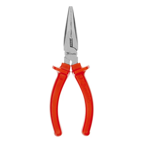 Длинногубцы прямые Econom, 160 мм, шлифованные, пластмассовые рукоятки Matrix