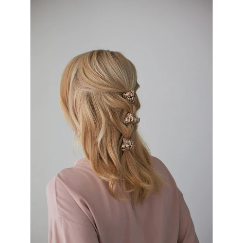 Набор из 4 шелковых резинок для волос бежевого цвета из коллекции essential