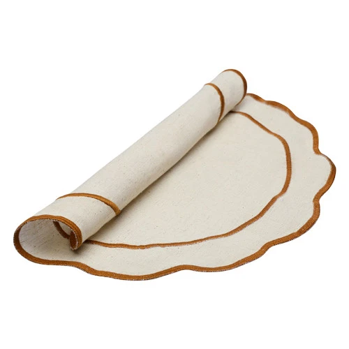 Салфетка под приборы anemone из коллекции trendy ruffles, D40 см, карри