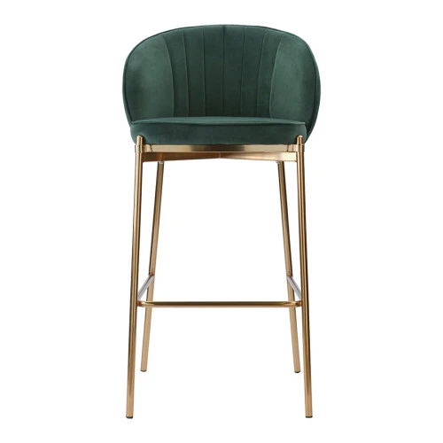 Стул барный coral, велюр, темно-зеленый