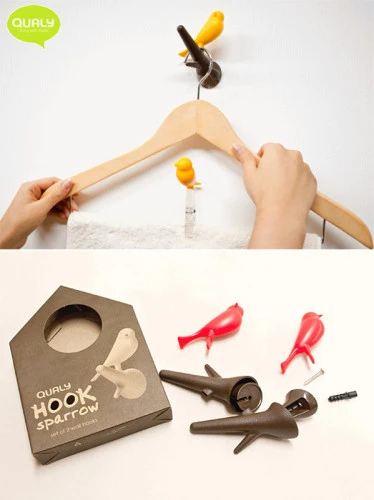 Набор из 2-х вешалок настенных sparrow, белые/зеленые