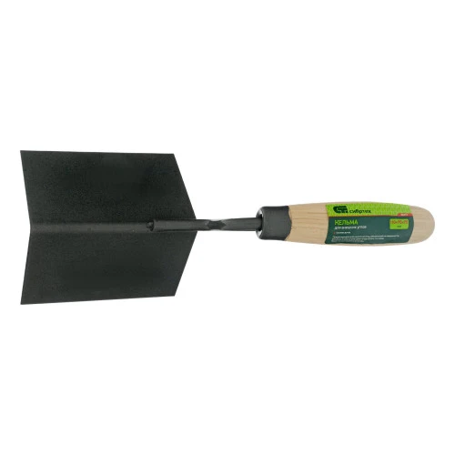 Кельма угловая, 110 х 75 х 75 мм, стальная, для внешних углов, буковая ручка Сибртех