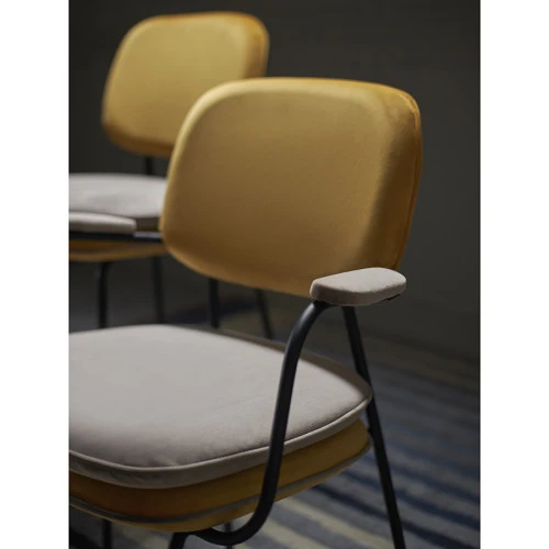 Стул с подлокотниками pea, велюр, желтый/бежевый
