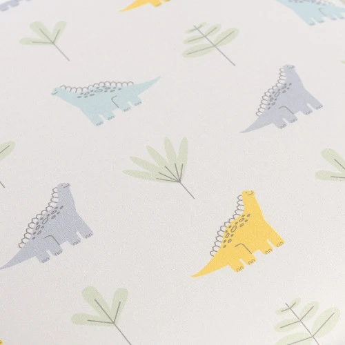 Простыня круглая на резинке из сатина с принтом dinosauria world из коллекции tiny world, 75х75х20см