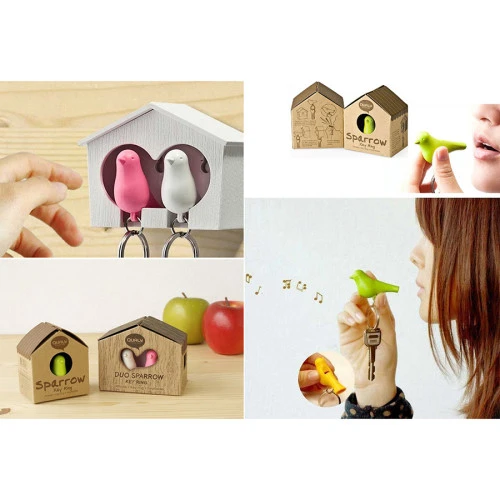 Держатель для ключей duo sparrow, коричневый/белый/голубой