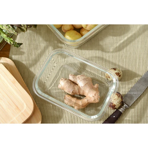 Контейнер для запекания и хранения eco store с крышкой из бамбука, 370 мл